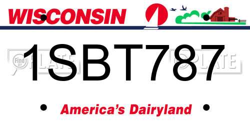 1SBT787 Wisconsin License Plate