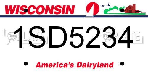1SD5234 Wisconsin License Plate