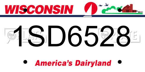 1SD6528 Wisconsin License Plate