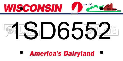 1SD6552 Wisconsin License Plate