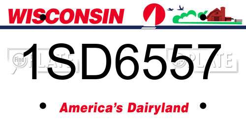 1SD6557 Wisconsin License Plate