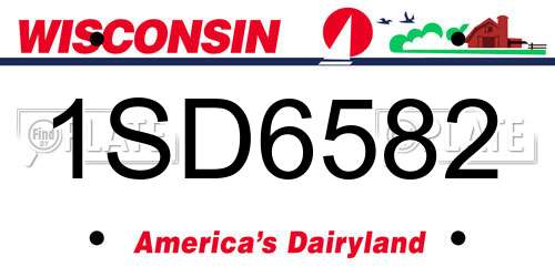 1SD6582 Wisconsin License Plate