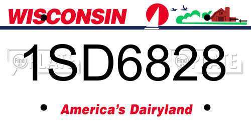1SD6828 Wisconsin License Plate