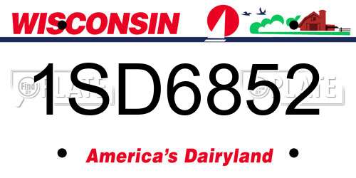 1SD6852 Wisconsin License Plate