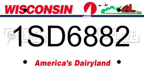 1SD6882 Wisconsin License Plate