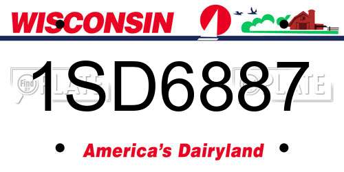 1SD6887 Wisconsin License Plate