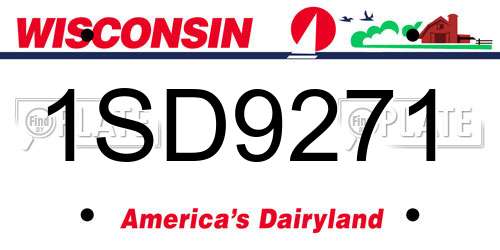 1SD9271 Wisconsin License Plate
