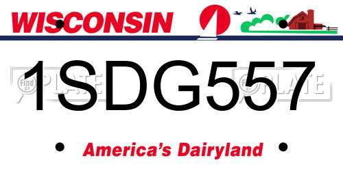 1SDG557 Wisconsin License Plate
