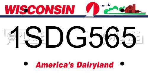 1SDG565 Wisconsin License Plate