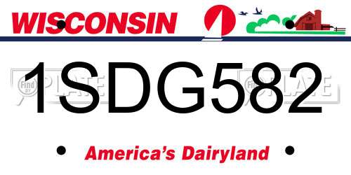 1SDG582 Wisconsin License Plate