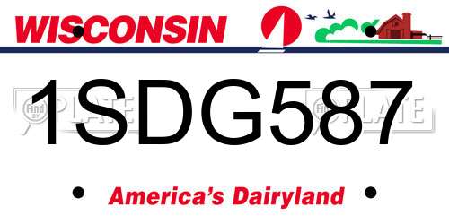 1SDG587 Wisconsin License Plate