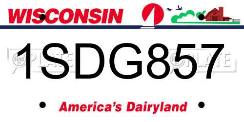 1SDG857 Wisconsin License Plate