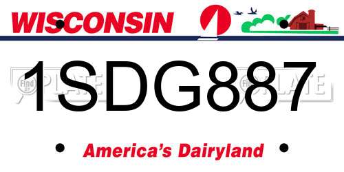 1SDG887 Wisconsin License Plate