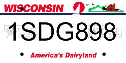 1SDG898 Wisconsin License Plate