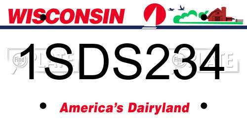 1SDS234 Wisconsin License Plate