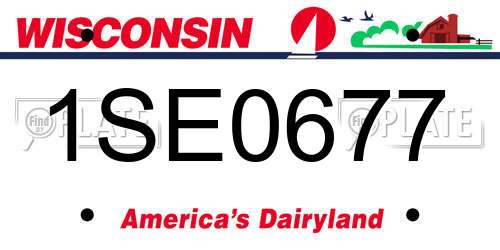 1SE0677 Wisconsin License Plate