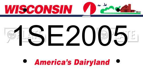1SE2005 Wisconsin License Plate