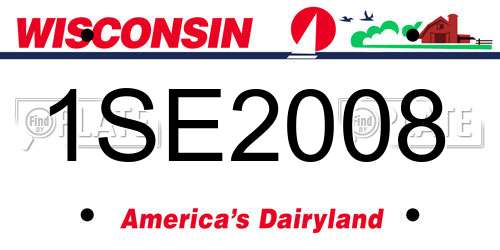1SE2008 Wisconsin License Plate
