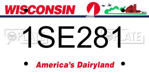1SE281 Wisconsin License Plate