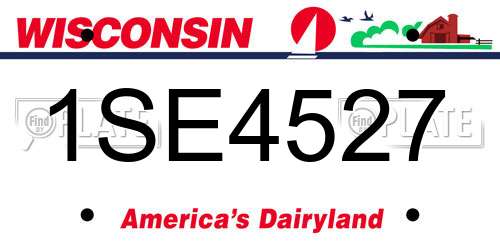 1SE4527 Wisconsin License Plate