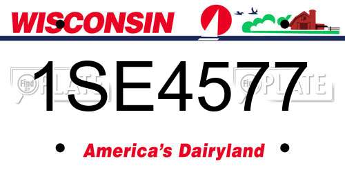 1SE4577 Wisconsin License Plate