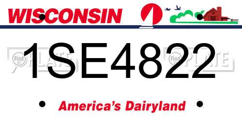 1SE4822 Wisconsin License Plate