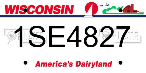 1SE4827 Wisconsin License Plate