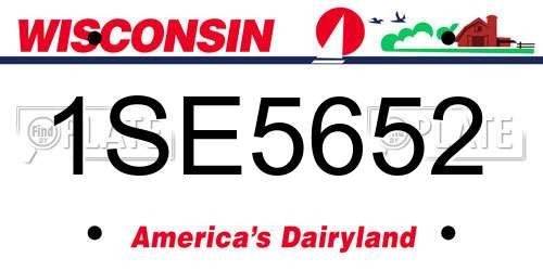 1SE5652 Wisconsin License Plate