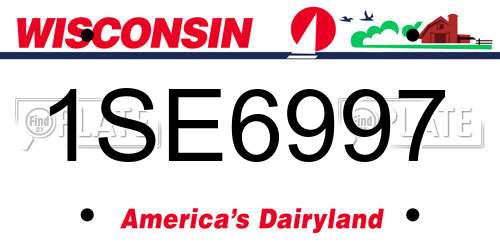 1SE6997 Wisconsin License Plate