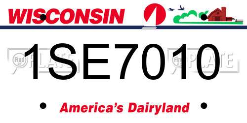 1SE7010 Wisconsin License Plate