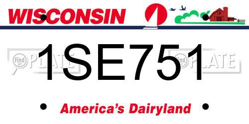 1SE751 Wisconsin License Plate