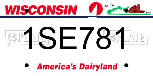 1SE781 Wisconsin License Plate