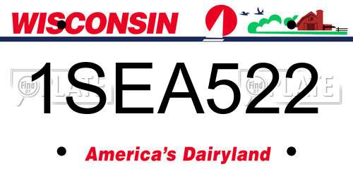 1SEA522 Wisconsin License Plate