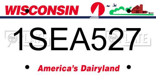 1SEA527 Wisconsin License Plate