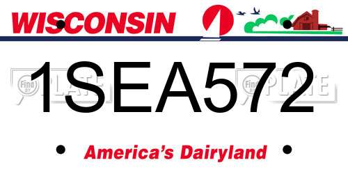 1SEA572 Wisconsin License Plate
