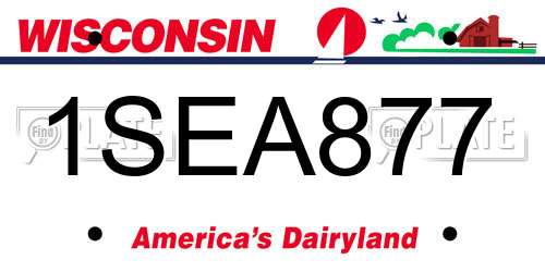 1SEA877 Wisconsin License Plate
