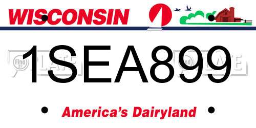 1SEA899 Wisconsin License Plate