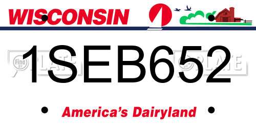 1SEB652 Wisconsin License Plate