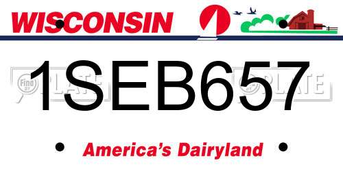 1SEB657 Wisconsin License Plate