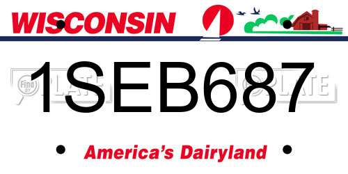 1SEB687 Wisconsin License Plate