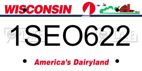 1SEO622 Wisconsin License Plate