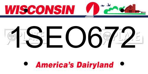 1SEO672 Wisconsin License Plate
