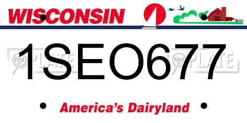 1SEO677 Wisconsin License Plate