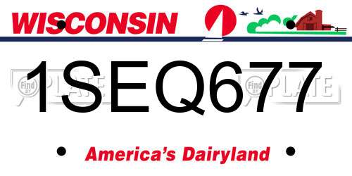 1SEQ677 Wisconsin License Plate