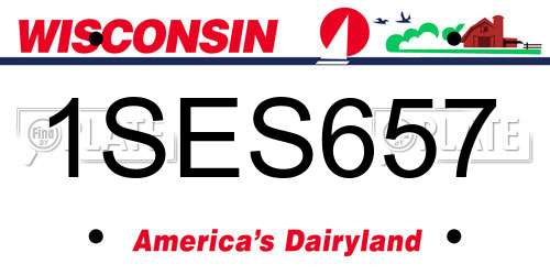 1SES657 Wisconsin License Plate