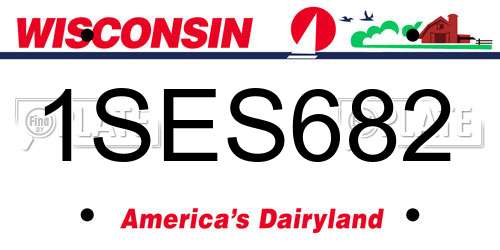 1SES682 Wisconsin License Plate