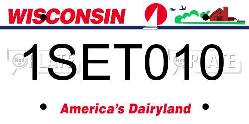 1SET010 Wisconsin License Plate