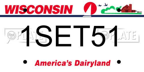 1SET51 Wisconsin License Plate