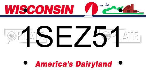 1SEZ51 Wisconsin License Plate