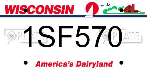 1SF570 Wisconsin License Plate